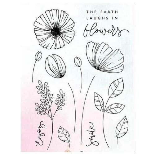 Flower Clear Stamp for Scrapbooking Transparent Silicone Rubber DIY Photo Album Decor 0506