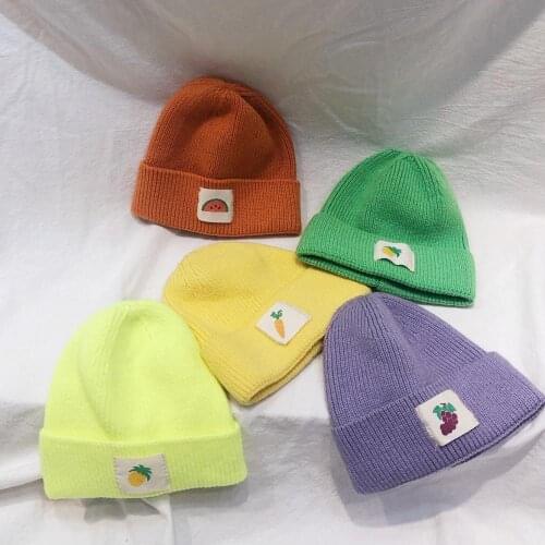 Baby fruit hats Children autumn and winter Bonnet Infant Cartton Cute Beanies Photograph Props For Kids Hair Accessories