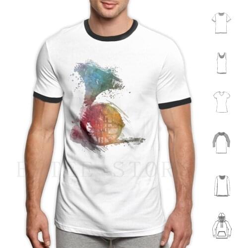 French Horn Watercolor T Shirt Men Cotton 6Xl French Horn Trombone Wien Brass Aerophone Trumpets Brass Instrument Musical