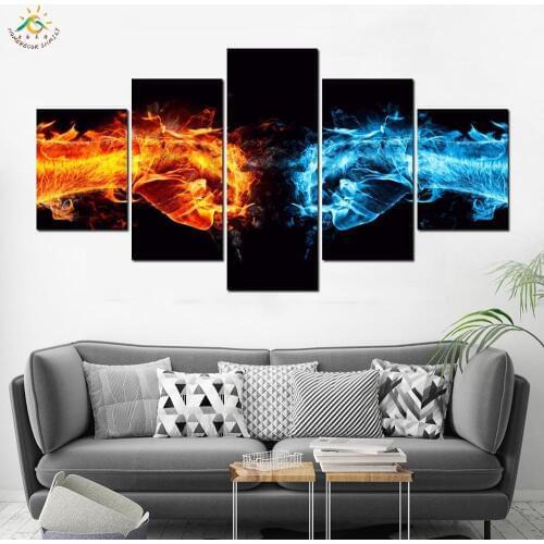 Fire Fist to Ice Fist Pictures Modern Home Decor Canvas Art Canvas Painting Wall Art HD Wall Pictures for Home Decoration
