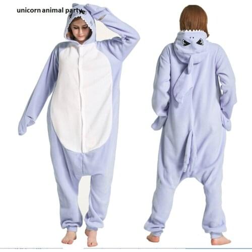 Kigurumi Onesies blue shark men women Cosplay Pyjamas Costume Animal Sleepsuit Jumpsuits Sleepwear Party Pajamas Carnival