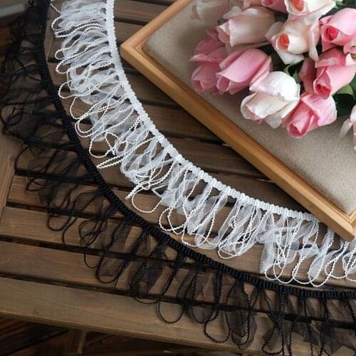 HOT Trend Small Fragrance Wind Fringed Lace Fabric DIY Clothes Skirt Wedding Dress Home Textile Trim Material Sewing Accessories