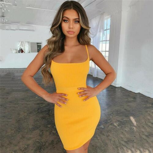 Fashion Women Sexy Bandage Ladies Dresses Elegant Bodycon Sleeveless Evening Party Club Mini Dress Dames Backless Streetwear
