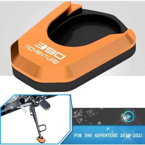 Motorcycle Kickstand Side Stand Extension Enlarger Pad Plate Covers Foot Pegs Protector For 390 Adventure 390ADV 2019 2020 2021