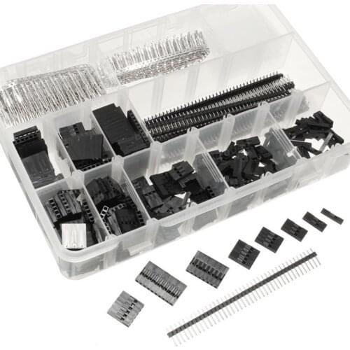 1450Pcs/Set 2.54mm Dupont Connector Kits PCB Headers Male Female Pins Electronics Terminal Connector