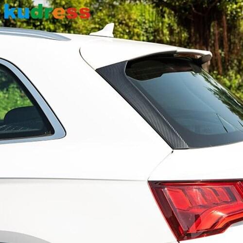 Rear Window Spoiler Cover Trim For Audi Q5 2018 2019 2020 Carbon Fiber Side Wing Splitter Strip Stickers Car Accessories 2pcs