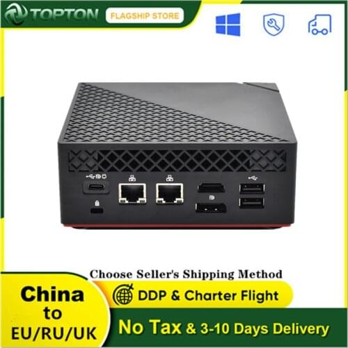 TOPTON NEW AMD Mini Computer Ryzen 7 4800U 5 4500U 2*DDR4 NVMe SSD 2*LAN Desktop Gaming PC Type-C 4K HTPC Windows 10 WiFi6 BT5.1