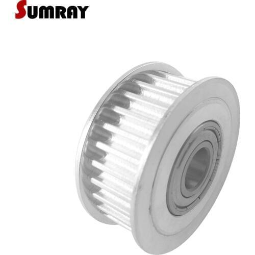 SUMRAY 5M 32T With Teeth Idler Pulley Bore 8/10/12/15mm Tension Belt Idler Pulley Width 16/21/27mm Tooth Belt Idler Pulley