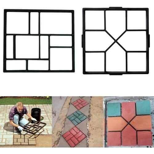 New Black PP Resin Making DIY Paving Mould Home Garden Floor Road Concrete Stepping Driveway Stone Path Mold Patio Maker