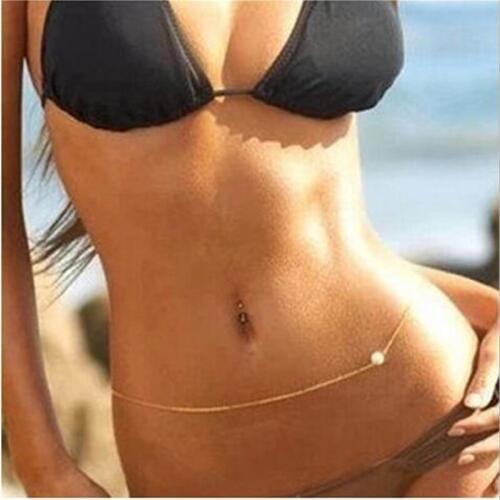 New Trendy Gold Color pearl Belly Waist Chain for Women Sexy Bikini Beach Body Chain Bohemia Charm Body Chain Jewelry