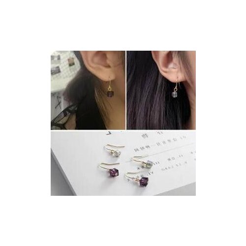 New fashion Minimalist retro glass mini square sweet earrings For Women girl Accessories jewelry wholesale