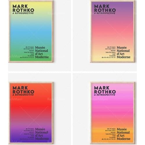 New canvas Mark Rothko retro Affiche d’exposition, colorful gradient Mark Rothko prints, modern art, indelible high-quality Mark