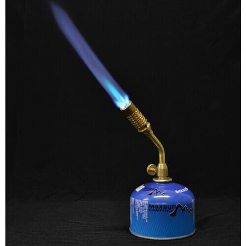 Outdoor camping flamethrower all-copper multi-function roast pork hair firearm gas burner fire propane refill adapter portable