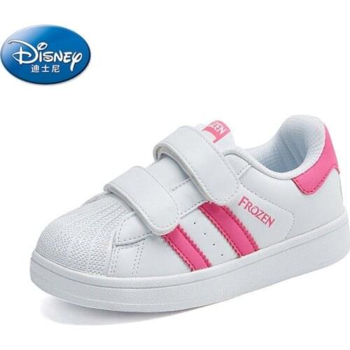 Disney girls casual shoes spring autumn new frozen soft bottom princess shoes baby student boy shell-toe white shoes