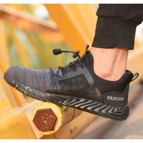 Worker Steel Toe Mens Outdoor Anti Slip Breathable Protective Work Shoes Boots Mens Puncture Proof Safety Shoes size38-48