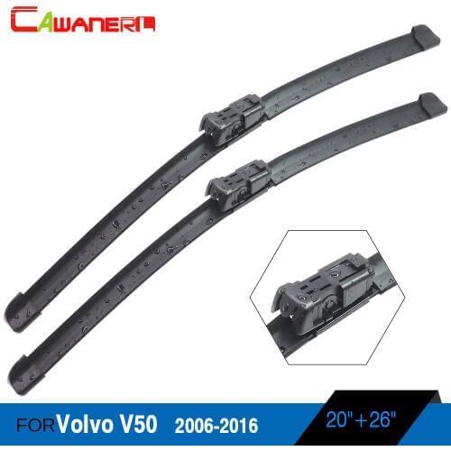Cawanerl Automotive Frameless Windscreen Wiper Blade Car Soft Rubber Wiper Blades Windshield 2Pcs Fit For Volvo V50 2006-2016