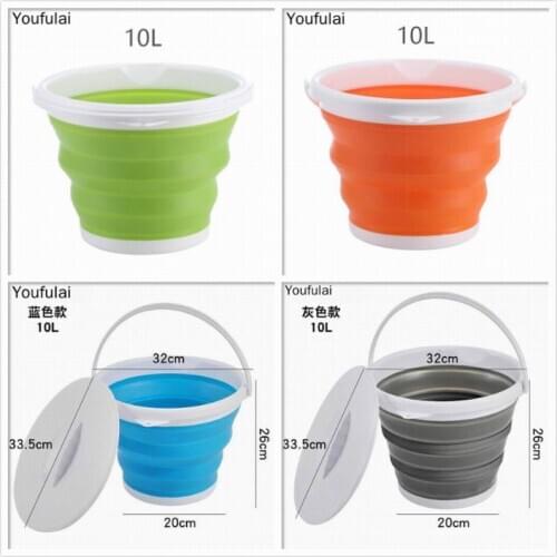 10L/5L/3 Collapsible Bucket Portable Folding Bucket Lid Silicone Car Washing Bucket Children Outdoor Fishing Travel Home Storage