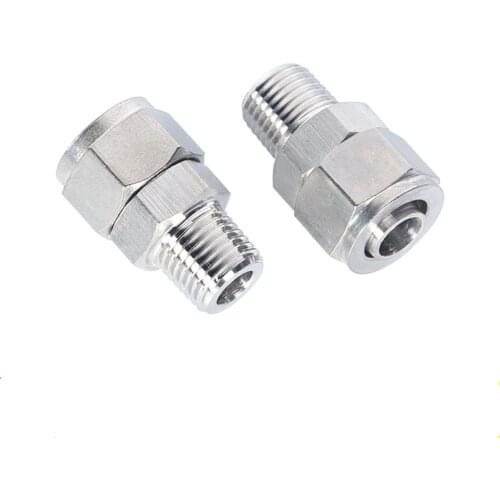 1/8" 1/4" 3/8" 1/2" BSPT Male Thread 304 Stainless Steel Quick Pipe Fitting Union Connector Adapter