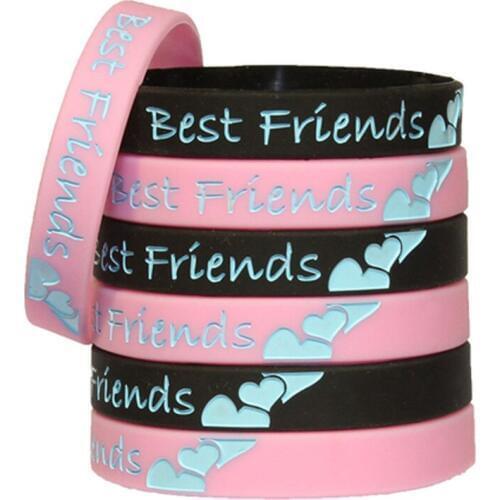 1pc BBF BE BEST FRIEND Band sport silicone rubber bracelet wristband