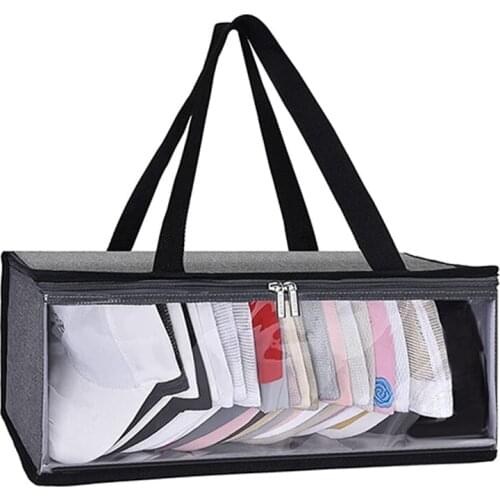 Hat Storage Bag-Durable Hat Storage Rack With Bottom Liner, Suitable For Baseball Caps And Flat Hats (Gray)-ABUX