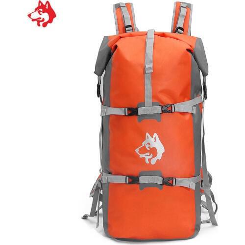 45L super Waterproof TPU coating orange/blue bag Outdoor traveling mountaineering climbing river hiking trekking Backpack