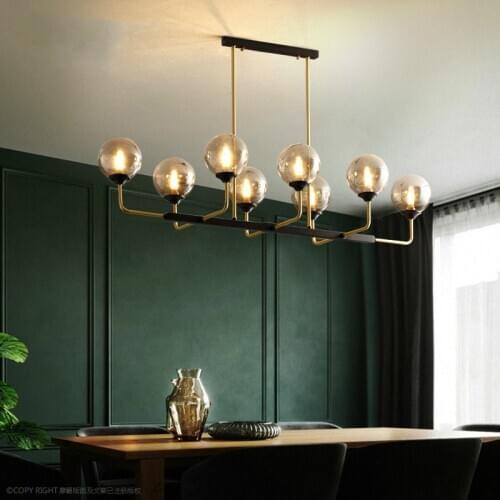 Nordic lamps All copper pendant lights restaurant lamp modern bar Bubble lamp 8head personality magic bean lights LB40207