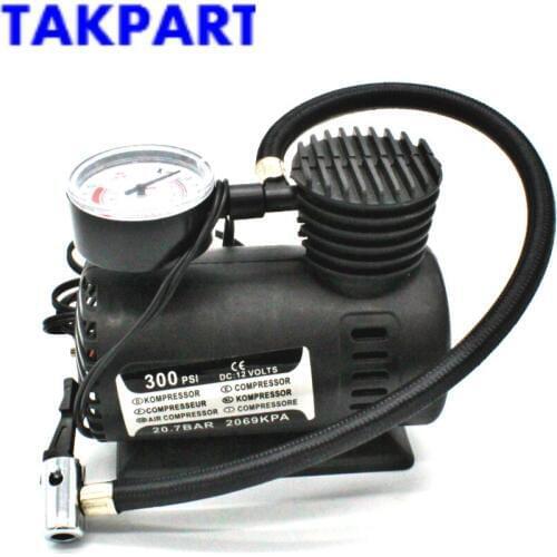 TAKPART 12V Portable Mini Air Compressor 300 PSI Car Van Bike Tyre Inflator Cigarette