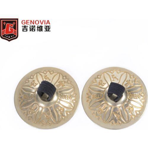 1 Pair (2 Piece) Belly Dance Dancing Flower Carved Pure Copper Finger Cymbals Zills Tools Gold