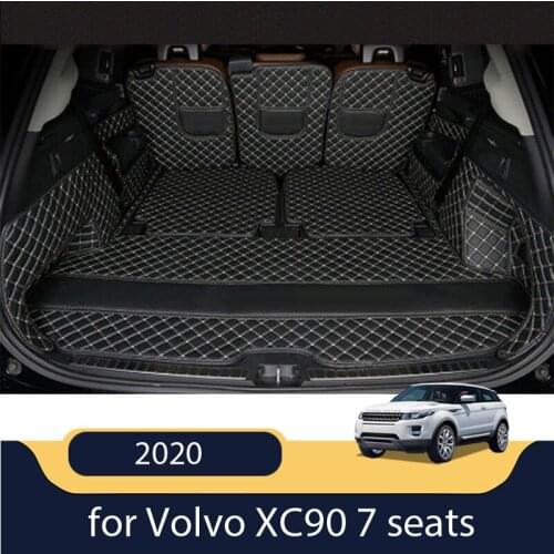 Top quality mats! Special car trunk mats for Volvo XC90 7 seats 2020 waterproof boot carpets cargo liner mats for XC90 2019-2015