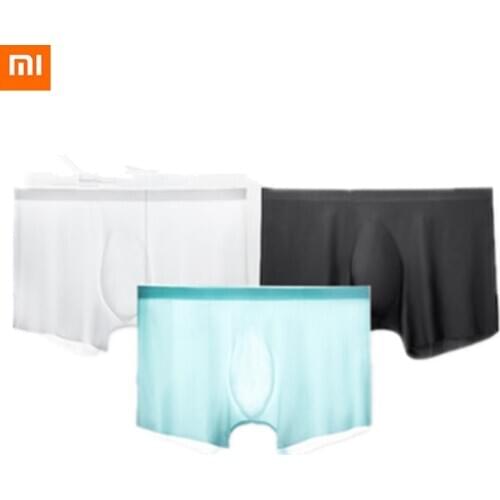 3pcs Xiaomi Mijia Ice Silk Underwear Mens Boxer Pants 3D Ultra-thin Seamless Comfort Breathable Quick-drying Male Boxer Pants