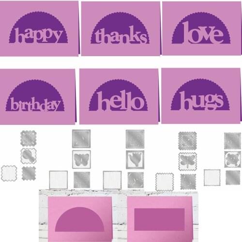 Tulip Patchwork Square Frames Common Words Cutting Dies Stencil DIY Crafts Scrapbooking Card Album Making New Dies For 2019