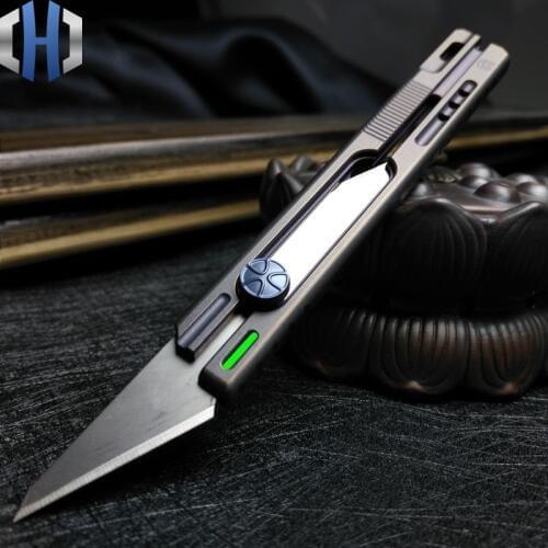 Titanium Alloy Utility Knife Light Cut Wallpaper Express Box Opener Cut Demolition Envelope Engraving Large EDC