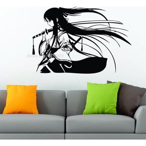 Japanese Katana Swords Anime Decorative Samurai Geisha Wall Sticker Vinyl Interior Home Decor Room Decals Removable Mural LL2079