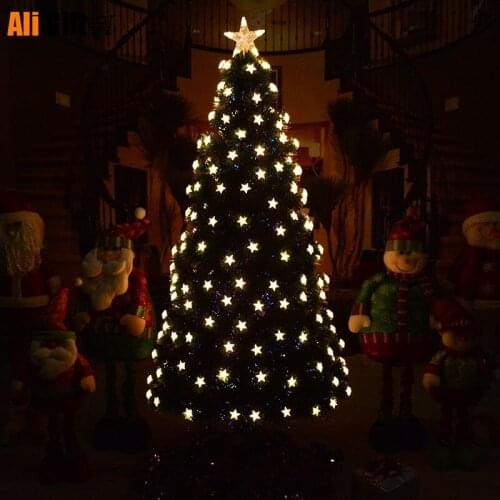 1.2-3 Meters LED Lighting Optical Fiber Luxury Christmas Tree Warm Light Xmas Artificial Trees Home Decor Festival Supplies Gift