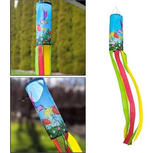 150cm Vibrant Rainbow Windsock Ornaments Fabric Colorful Spinner Wind Sock Flag Banner Garden Decoration