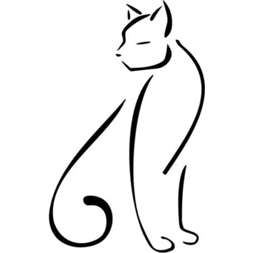 7.8*12.7CM Fashion Animal Cat Window Decals Reflective Vinyl Stickers Car Accessories Black/Silver C6-0367