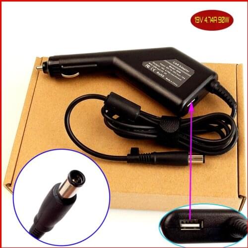 Laptop DC Power Car Adapter Charger 19V 4.74A + USB Port for HP/Compaq 463552-002 463552-003 519329-001 609940-001 608425-002