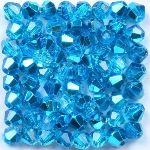 100pcs AB Colors Pick Color Bicone Loose Beads Glass Crystal Faceted Rondelle Bead for Jewelry making