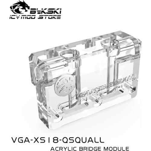Bykski Acrylic L-shaped square head graphics card water cooling head modification kit VGA-XS18-QSQUALL
