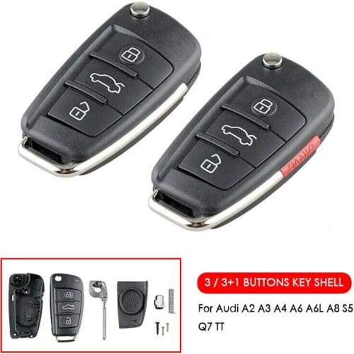 3 Button Car Entry Key Cover Shell Fob Case For Audi A2 A3 A4 A6 A6L A8 S5 Q7 TT