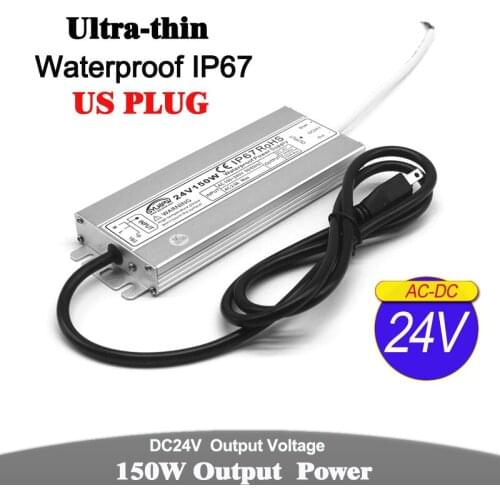 DC12V DC24V 60W 72W 100W 120W 150W Power Supply Switch AC DC 12V 24V Waterproof IP67 Power Adapter US PLUG for LED Light CCTV