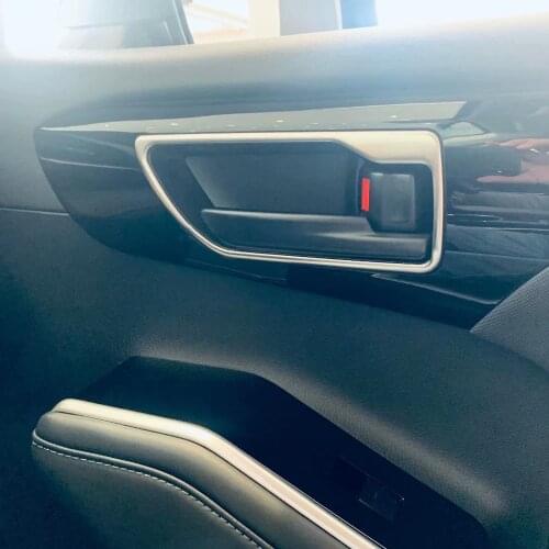 For Toyota Highlander 2021 2022 Steel Interior Inner Door Handle Bowl Cover Trim Catch Frame Molding Garnish Surround Matte