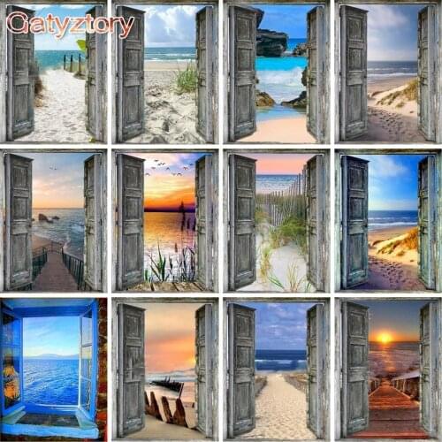 GATYZTORY 60×75cm Frame Outside Scenery Painting By Numbers Canvas Drawing Handpainted Kits Acrylic Paints Art Unique Gift Wall