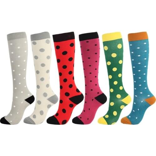 Compression Stockings Men Women Leg Support Elastic Varicose Veins Socks Knee Dots High Blood Circulation Pressure