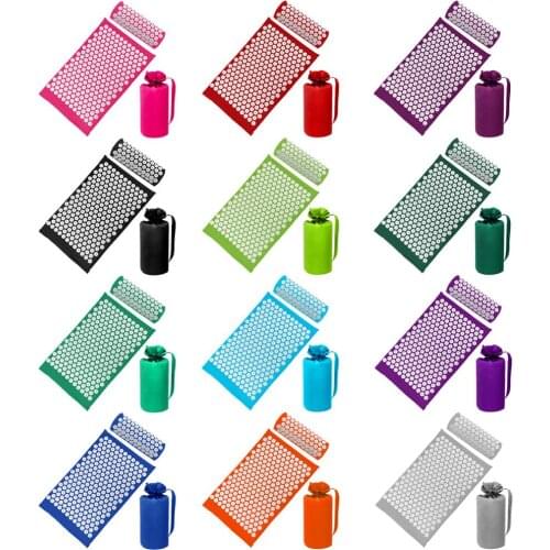 12 Sets Massager Cushion Acupuncture Relieve Stress Back Pain Mat/Pillow Rose Spike Massage And Relaxation Head Neck Foot Yoga