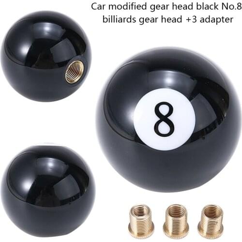 Mayitr 1pc Car Auto Truck NO.8 Ball Gear Shifter Lever Handle Shift Knob Knob With 3pcs Thread Adapter Conversion Accessories