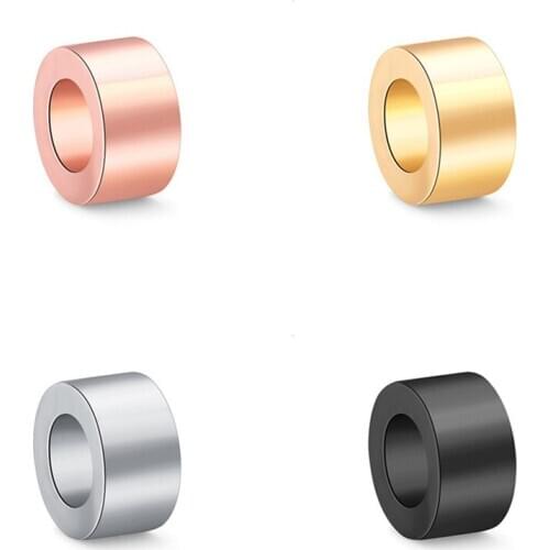 Copper Metal Round Pillar For DIY Jewelry Handmade Bracelet High Quality Micro Pave Large Hole Accessories For Jewelry Making