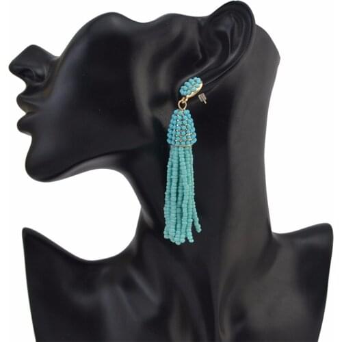 Fashion Gold Alloy Acrylic Beads Chain Tassel Charms Fringe Drop Dangle Pendant Earrings Charms Accessory Women Fashion Jewelry