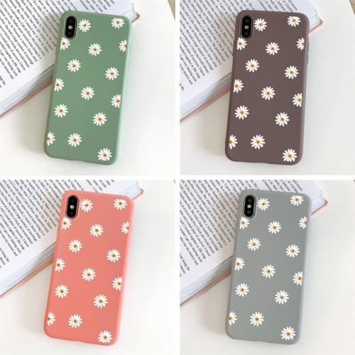 Lovely Cute Daisy Flower Case For iphone XS MAX X XR 11 12 Pro Max 12 mini iphone 6 6s 7 8 Plus SE 2020 Soft Silicone Cover Case