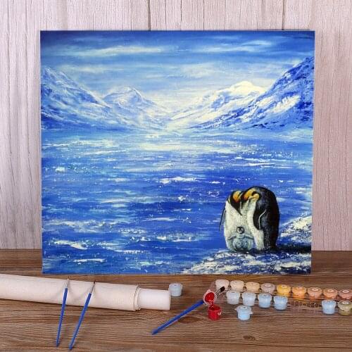 Natural Scenery Frozen Coloring By Numbers Painting Kit Oil Paints 50*70 Painting On Canvas Wall Paintings Handicraft